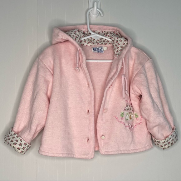 Vintage Friedknit Creations Acrylic Hooded Sweater Jacket Double Layer✔️Size - Picture 4 of 14